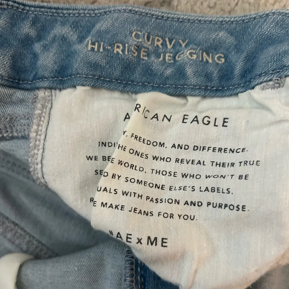 American Eagle 🦅 Curvy Next level stretch Jeans. Light used. Pretty Blue denim - Picture 3 of 8